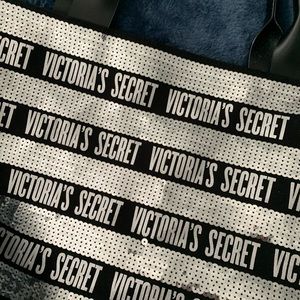 Black and sparkly Victoria’s Secret tote bag